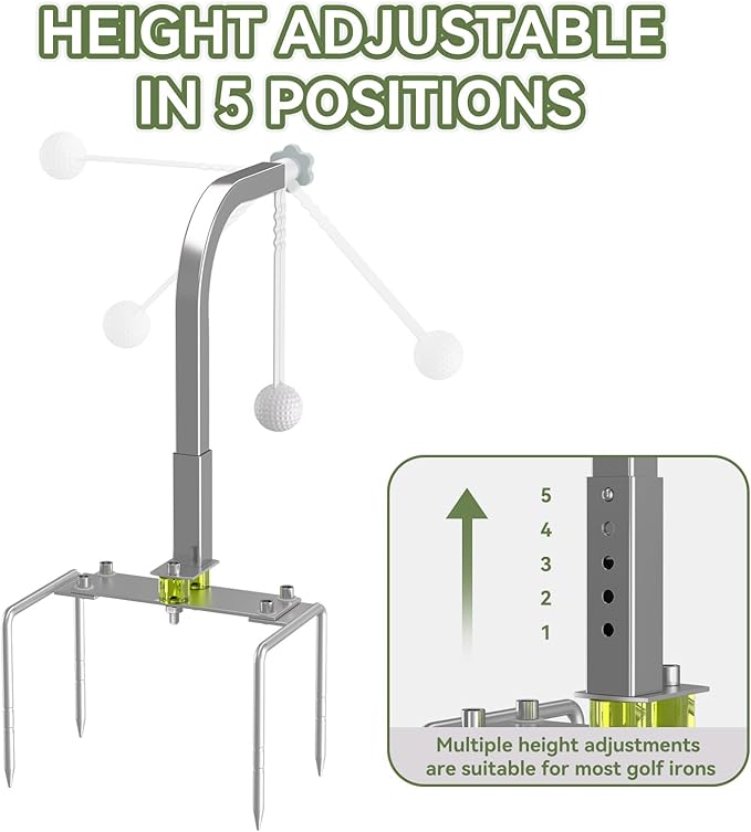 Golf Swing Trainer, Portable Golf Training Aid, Durable Golf Practice Equipment With 5 Adjustable Height, Indoor Outdoor Golf training equipment Accessories, Golf Gifts for Men women Golf lovers