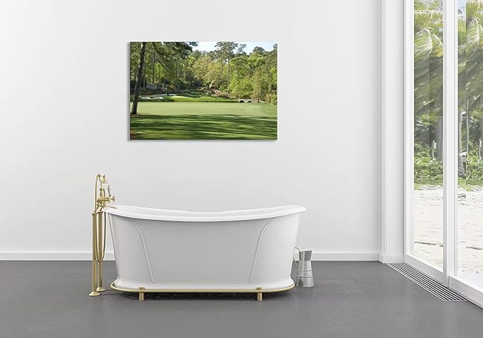 Augusta National Golf Course Wall Art for Living Room Bedroom Bathroom Home Decorations - Augusta Golf Course Picture Poster Framed Artwork Canvas Prints Ready to Hang(28''H x 44''W)