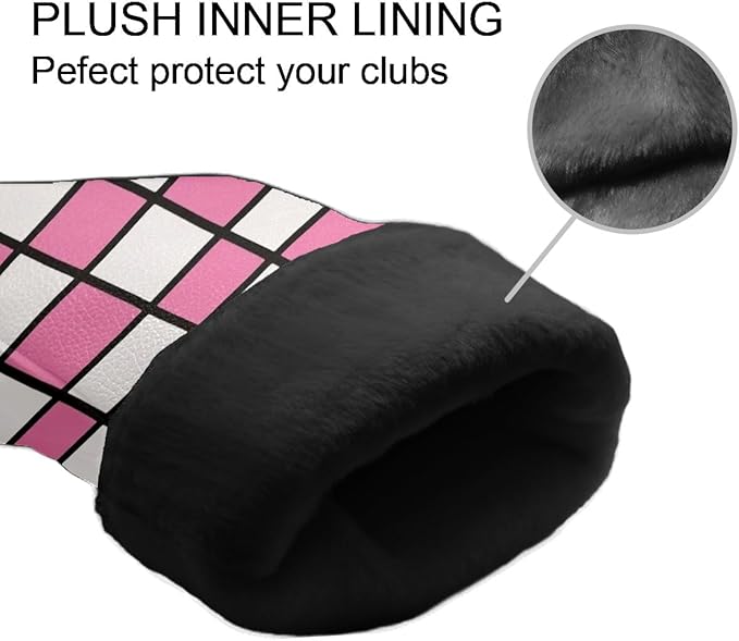 Golf Club Head Cover Brown Western Cow Print Golf Club Covers for Driver & Fairway Wood, Waterproof Leather Driver Headcovers Fairway Wood Cover for Women & Men
