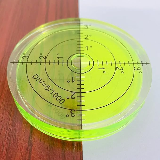 Circular Bubble Spirit Levels 66x10mm Degree Marked Surface Round Spirit Level Measuring Instruments Layout Tools (66mm, Non-Sticky)