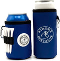 Beverage Caddie 3-in-1 Golf Insulator, Removeable Ball Marker, Bag Clip & Tees Combo - Blue- Tall Slim Can