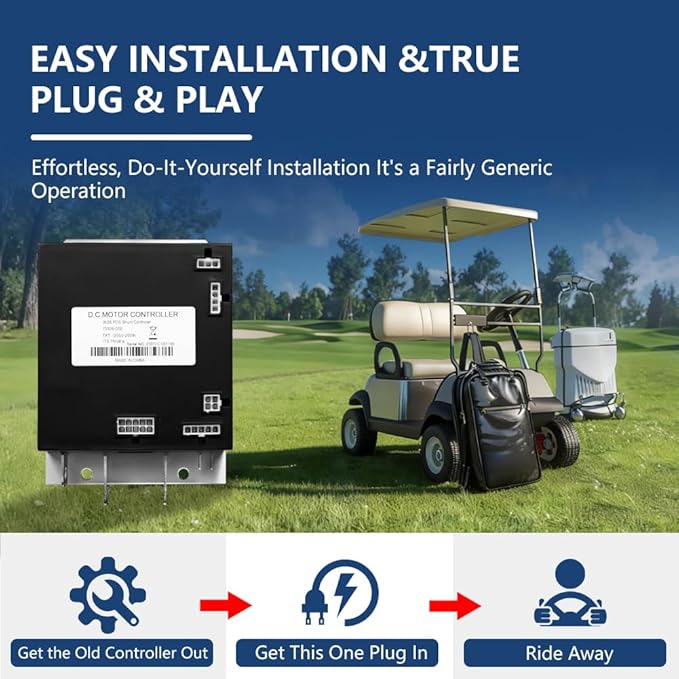 73326-G02 Golf Cart Motor Controller, 36V 350A PDS Speed Controllers for EZGO TXT 2000-2009, Golf Cart Controller Compatible with Curtis 73326-G03, 73326-G04, 1206MX, 609083, ITS Throttle Type