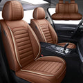 Leather Car Seat Covers for Volkswagen Golf 2001-2021,Car Seat Covers Full Set,Seat Covers with Safety,Waterproof Seat Cover Compatible Airbag(5pcs Coffee Standard)