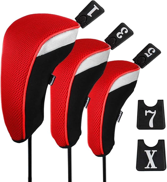 Andux 6pcs/Set Golf Club Head Covers Woods Driver Fairway Hybrid Set (3 Hybrids + 3 Woods)
