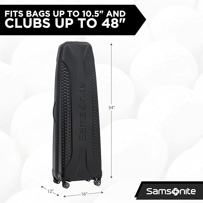 Samsonite Tour Pro Golf Hard Case Golf Travel Bag, Lightweight & Durable ABS Shell, 360 Degree Multi-Directional “Shark Wheels”