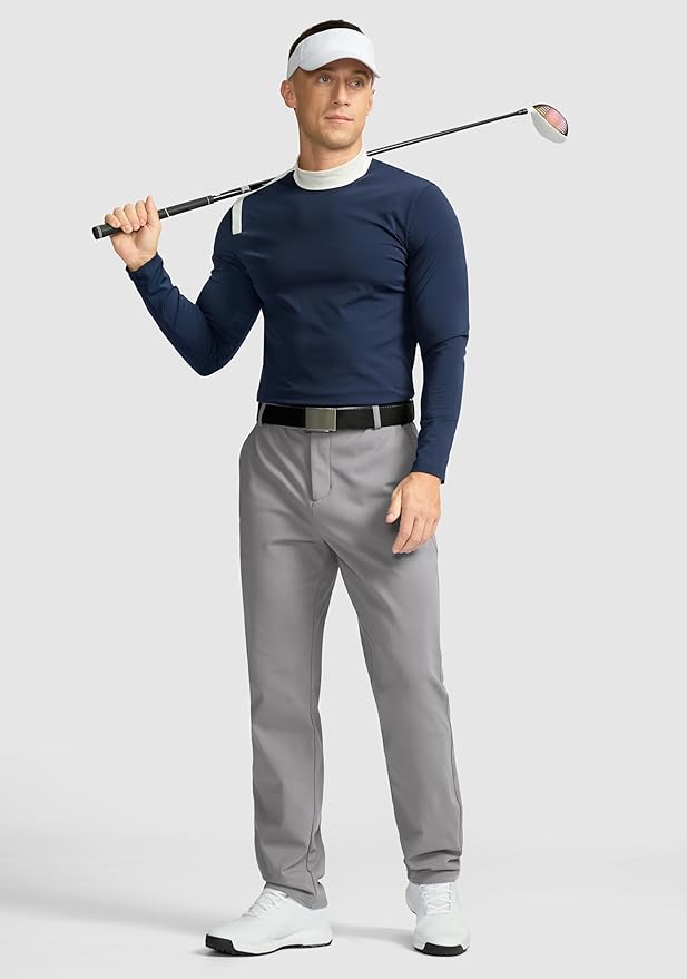 Soothfeel Men's Fleece Lined Pants 30"/32"/34" Golf Work Dress Pants Casual Insulated Warm Winter Trousers with Pockets