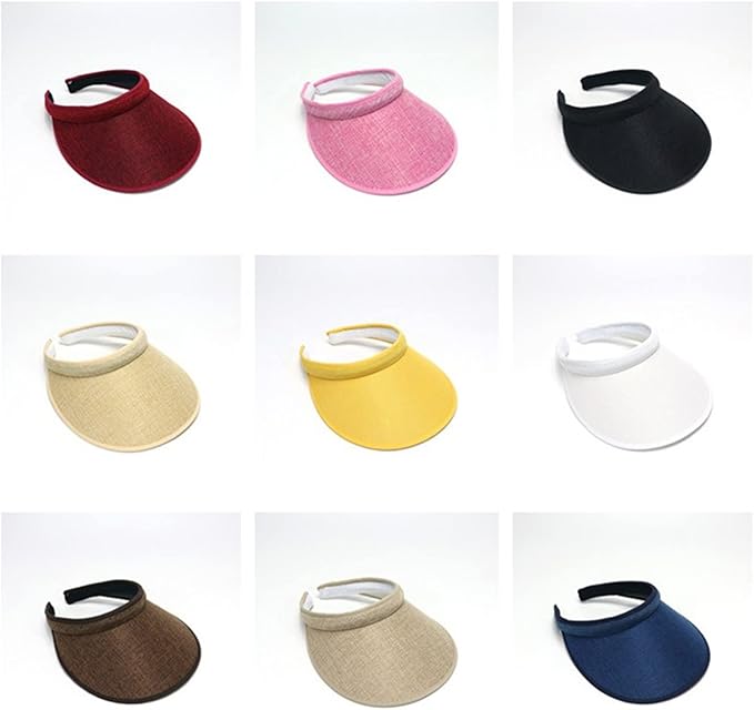Cloth Covered Slip-On Visor for Women, Adjustable Cap Sports Sun Visors for Men