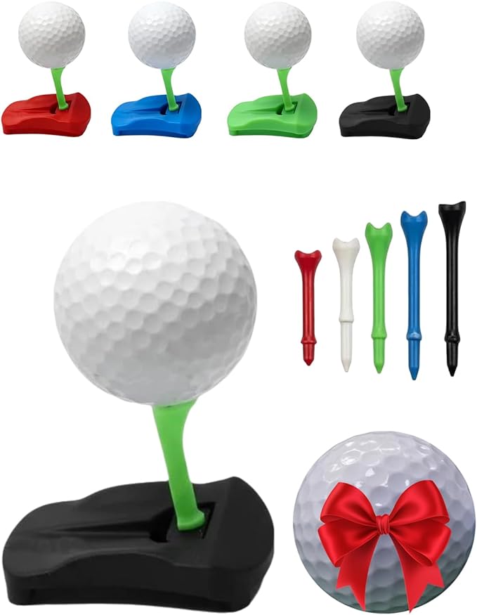 Hinged Turf Base V3 - Golf Turf Tee for Artificial Turf-Includes Pre-Cut Tee Variety Packs, with Five Replacement Ball Nails, 10-Second Quick Ball Setup, Complete Tee System for Every Club