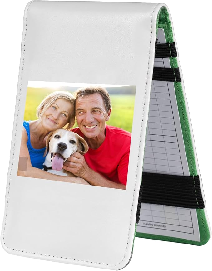 Golf Scorecard Holder & Yardage Book Cover, Golf Accessories Black Premium Leather Yardage Book Holders Cover