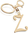 Cute Stainless Steel Gold Initial Letter Keychain for Women Girl, Charms for Key Handbag Backpack Bag, Personalized Gift