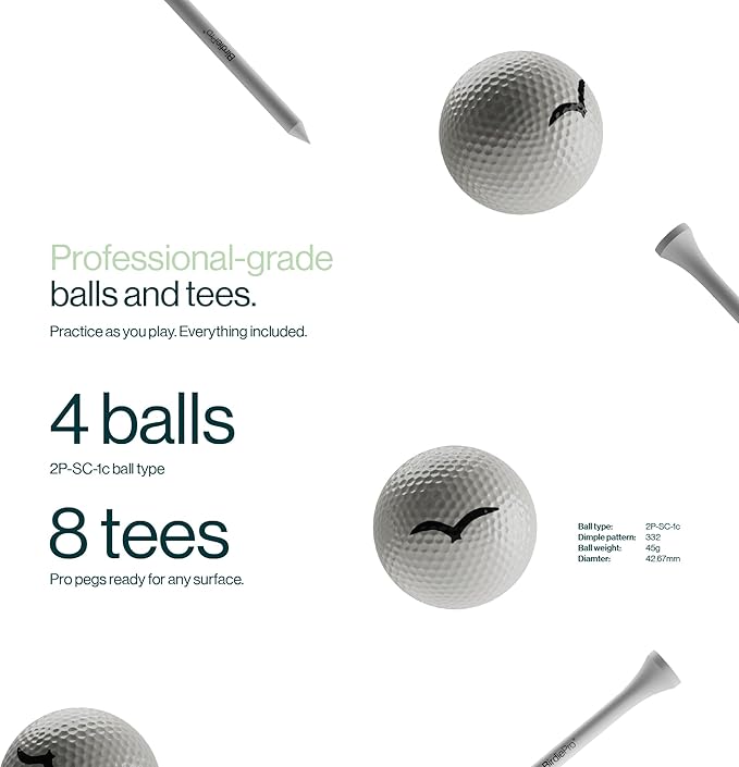 BirdiePro® - American Pro Golf Practice Net, 10x7ft Heavy Duty Golf Hitting Net with EchoShield™ Target & FlexWeave™ Net, Indoor Outdoor Training Backyard, Full Set with Mat, Balls & Cap