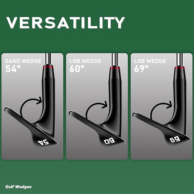 Gowolf Premium Forged Full Face Golf Wedges 50/52/54/56/58/60/69 Degree Individual or Set for Men, Right Hand Gap Wedge Sand Wedge Lob Wedge, Golf Clubs CNC Milled Face for More Spin - Great Golf Gift
