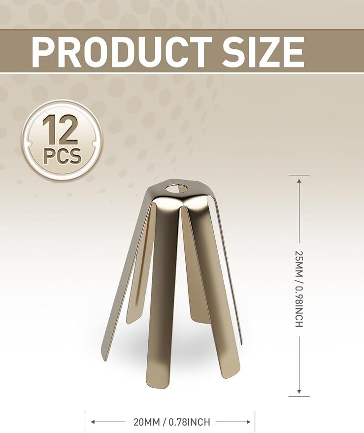 12PCS 6 Legs Universal Golf Shaft Adapter Shims, Brass Shim for Golf Shafts Iron Fits Ferrules .335 .350 .355 .370 Golf Club Parts Adjustable Accessories