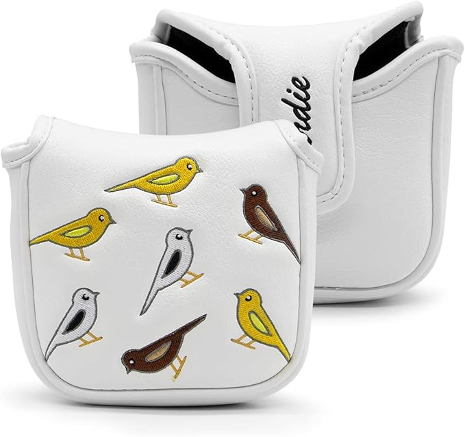 Golf Club Head Covers Birdie Driver Headcovers Fairway Wood Covers Hybrid Cover Elegant Embroidery Premium Leather Golf Mallet Blade Putter Cover