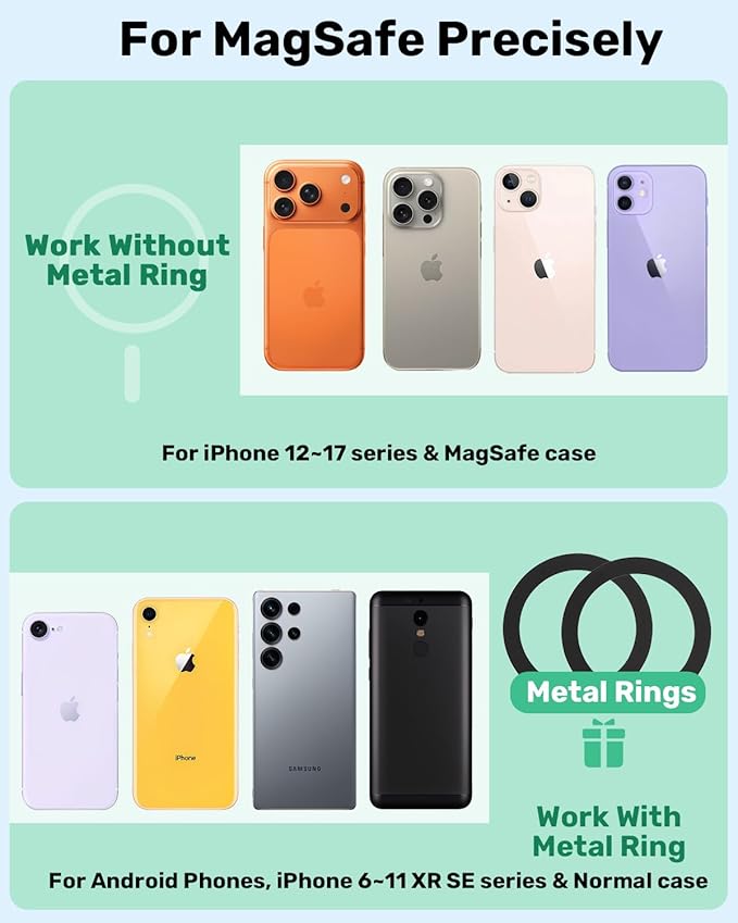 Magnetic Golf Cart Phone Holder, Compatible with MagSafe iPhone 16 Pro Max Plus 15 14 13 12 Mini, for GPS & Golf Apps, Fits EZGO, Club Car, Yamaha, and Icon, Golf Cart Accessories