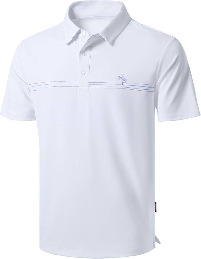 Men's Golf Shirts Dry Fit Moisture Wicking Performance Short Sleeve Collared Polo Shirts for Casual Athletic Business