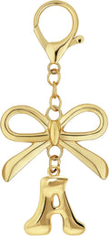 Gold Bubble Heart, Cherry, Bow & More Designs Letter Initial Keychain Bag Charms – Cute Purse Charms for Handbags