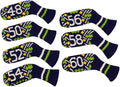Scott Edward 1/7/10 Pcs Knitted Golf Club Head Covers for Irons Wedge Cuteness and Basically Socks Shape Washable Golf Club Head Protector on Pattern Style Double Sided Customized