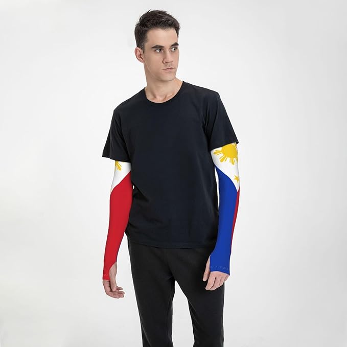 Cute Flag Arm Sleeves Cooling Sun Protection Sports Flag Sleeves for Men Women