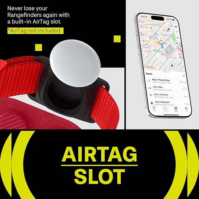 Spigen MAG-iT Magnetic Golf Rangefinder Strap Designed for AirTag/TagMe Tracker and GPS for Golf Cart