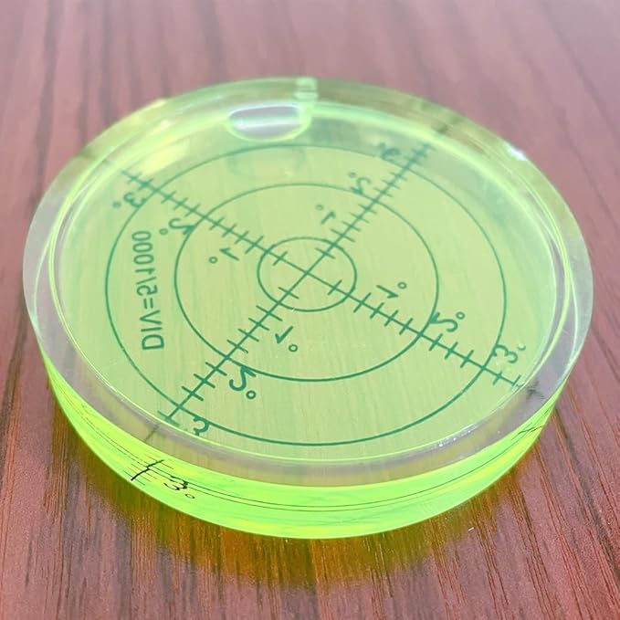 Circular Bubble Spirit Levels 66x10mm Degree Marked Surface Round Spirit Level Measuring Instruments Layout Tools (66mm, Non-Sticky)