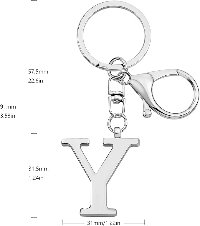 LAXPICOL Gold Letter A-Z Keychain for Women Bag Charms Purse Charms For Handbags Metal Alphabet Initial Letter Keychain