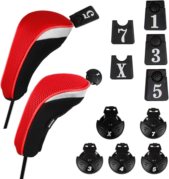 Andux 6pcs/Set Golf Club Head Covers Woods Driver Fairway Hybrid Set (3 Hybrids + 3 Woods)