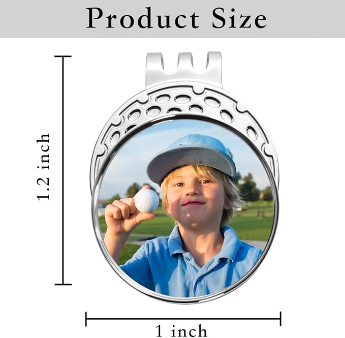 Personalized Golf Ball Marker Hat Clip – Custom Magnetic Ball Marker with Your Photo, Name, Logo or Initials – Unique Golf Gift for Men, Dad, Coach, Golfer