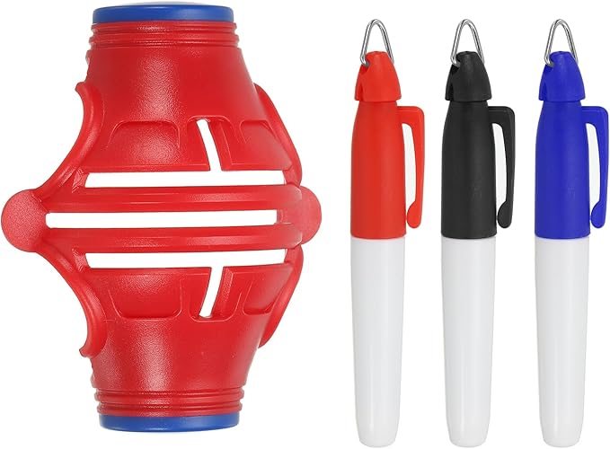 PATIKIL Golf Ball Marker Stencil 360 Degree Triple Track Golf Ball Alignment Marking Tool Line Drawing Marker with Marker Pens for Men Women