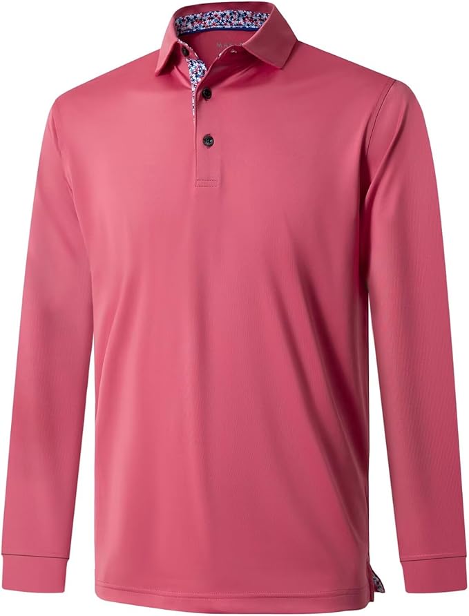 Mens Polo Shirts Short and Long Sleeve Casual Solid Stylish Dry Fit Performance Designed Collared Golf Polo Shirts for Men