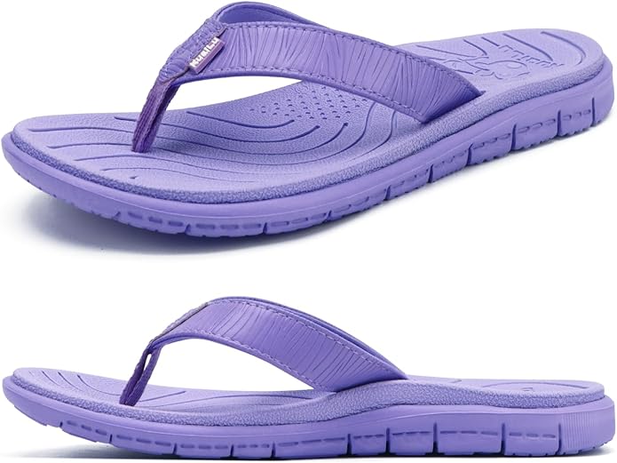 KuaiLu Comfortable Flip Flops for Women with Arch Support Summer Beach Walking Thong Sandals Slip On Indoor Outdoor