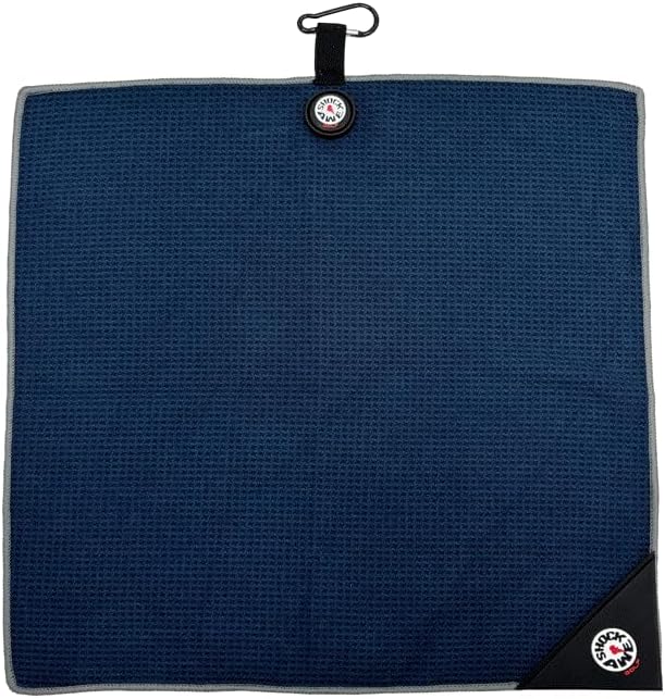 Magnetic 4-in-1 Multi Tool Golf Towel - Magnetic Towel - Silicone Brush - Groove Cleaner - Bag Clip - Microfiber Waffle Design - Men's and Women's Golf - Golf Gifts