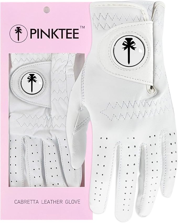 Swig Sip Womens Cabretta Leather Golf Glove Left Hand All-Weather Breathable Design with Ball Marker Ladies Golf Gloves for Training & Golfing