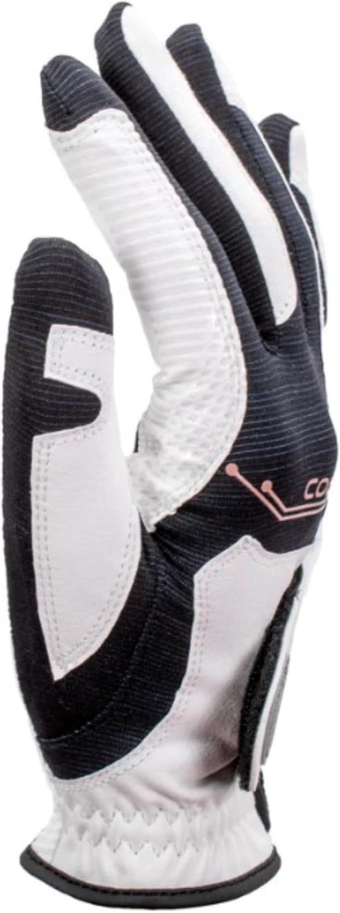 Copper Infused Golf Glove for Men – White/Black – 2 Pack – Compression Fit, Arthritis Relief, Non-Slip Grip – USGA Approved