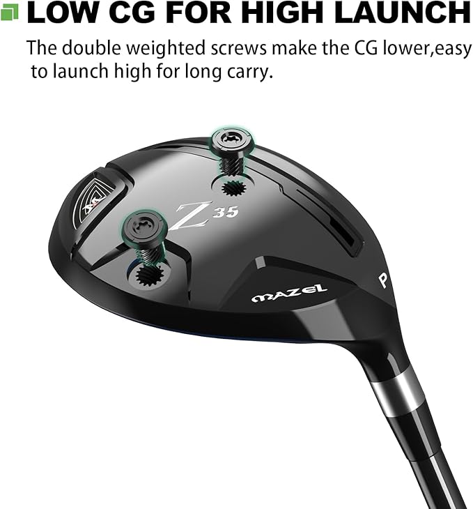 MAZEL Rescue Hybrid Golf Clubs for Men - 2,3,4,5,6,7,8,9,P Single Club for Right Handed Golfers,Regular/Stiff Flex Graphite Shafts
