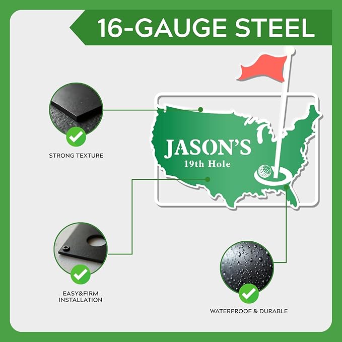 Personalized Golf Metal Sign, Vintage Country Club Villa Decor, Custom Metal Sign with Name, Personalized Golf Wall Decor for Club Garage Bar, 19th Hole Wall Art, Gifts for Golfers Dad Father Husband