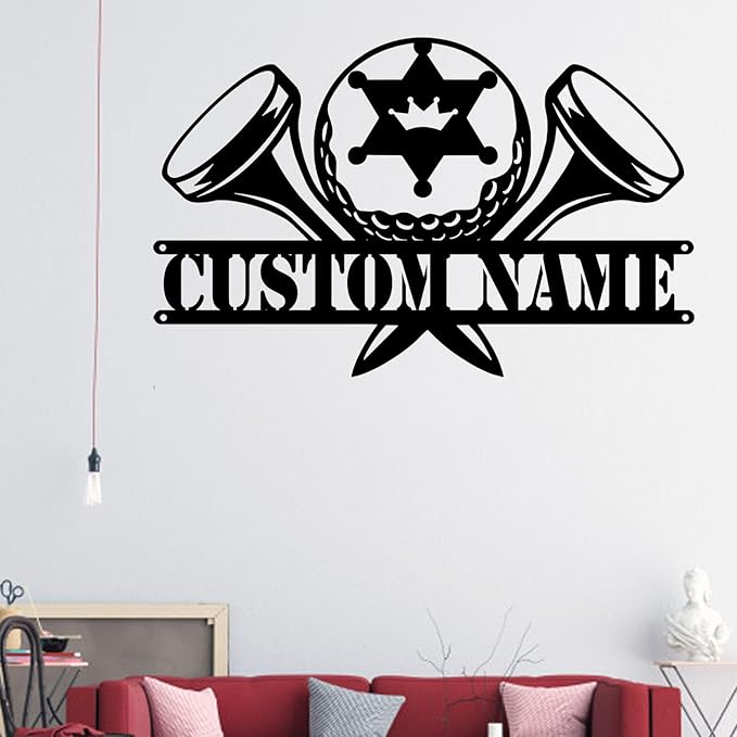 Custom Golfing Gifts, Personalized Metal Wall Art Sign with LED Lights, Unique Home Decor for Golf Lovers, Perfect Hanging Gift for Dad, Him, or Any Avid Golfer