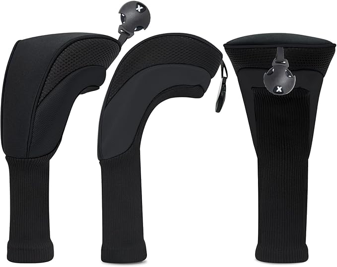 Golf Head Covers for Fairway Woods Driver Hybrids 5 Pieces Nylon Mesh Sports Fan Golf Club Headcovers-Golf Accessories for Men Women.