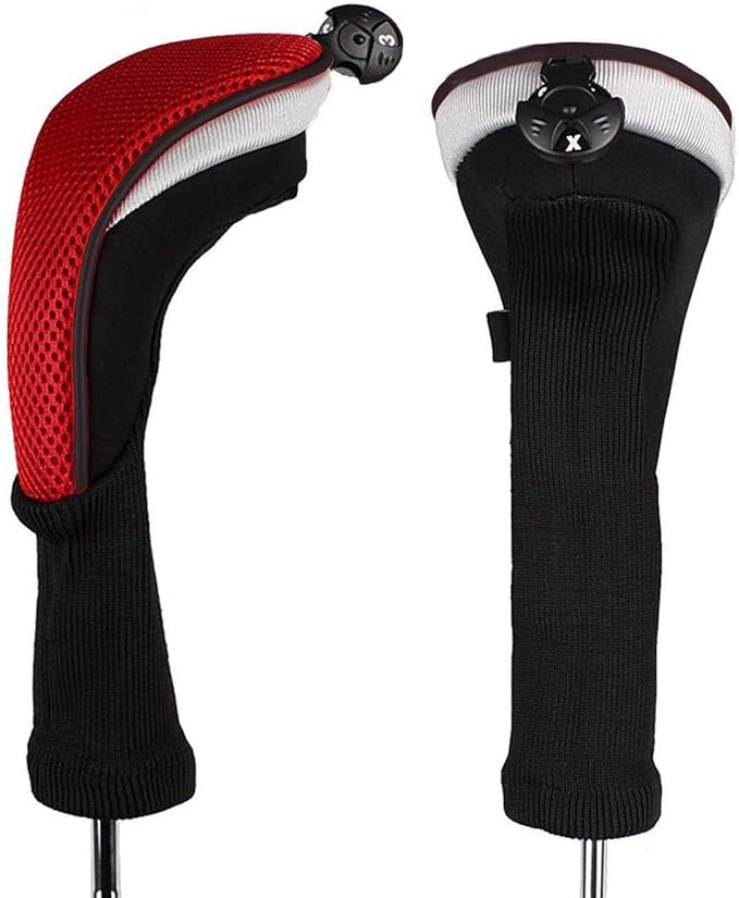Golf Club Head Covers for Woods and Driver Hybrids Fairway Value Pack Protective Clubs Headcovers with Interchangeable No.Tags 1 3 5