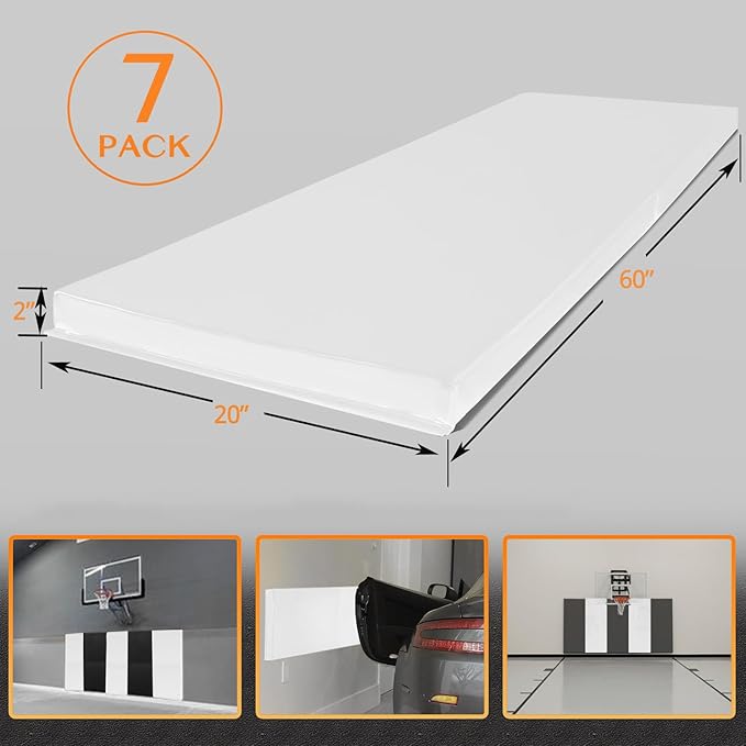 PROGOAL Gym Wall Paddings Basketball Court Wall Protection Pad - 2”Thick Foam Wall Mat Durable Protector for Wall-Mounted Basketball Hoops Garage Taekwondo（60" Lx20 W）