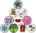 Lot of 10 Golf Ball Markers Assorted Patterns - Soft Enamel Technique