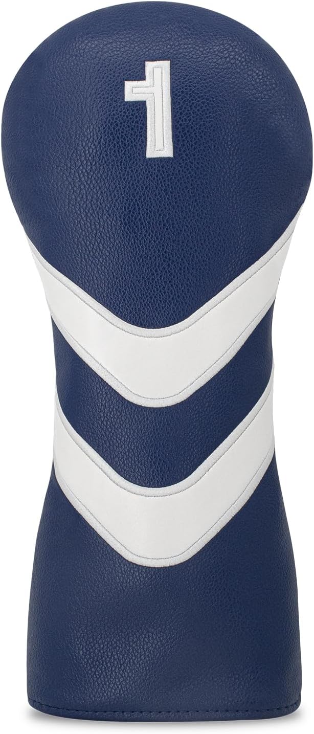 Golf Head Cover Golf Club Blue Leather Headcovers Set Fits Driver Fairway Wood Hybrid Utility Putter Iron Wedge Headcover.