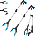 2 Pack 32 inch GrabRunner Reacher Grabber Tool with Strong Magnetic and Swivel Head (New Blue)
