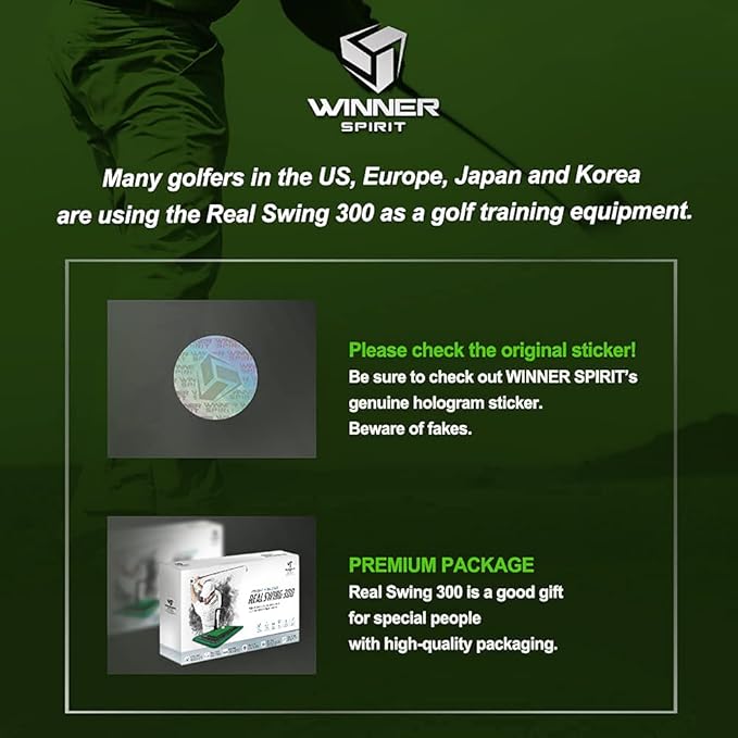 WINNER SPIRIT Real Swing 300 Golf Swing & Hitting Trainer, True Impact, Checking Path After Swing Practice Mat Groover Training Aid, Height Adjustable