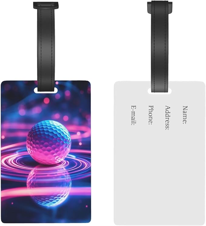 Neon Golf Luggage Tag Suitcase Identify Labels Personalized Travel Bag Tag 2.5X4.1Inch