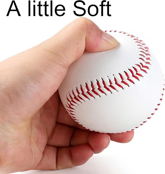 Baseball Soft Foam Blank Ball Bouncy Practice Training Tball 9 inch PU Leather Machine Pitching 8u 12u League Practice DIY Autograph Gift