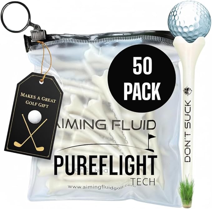 Don't Suck Collection - with Durable 4-Prong Golf Tee PureFlight Tech for Straighter and Longer Drives and Limited Edition Microfiber Magnetic Golfing Towel (16"x24")