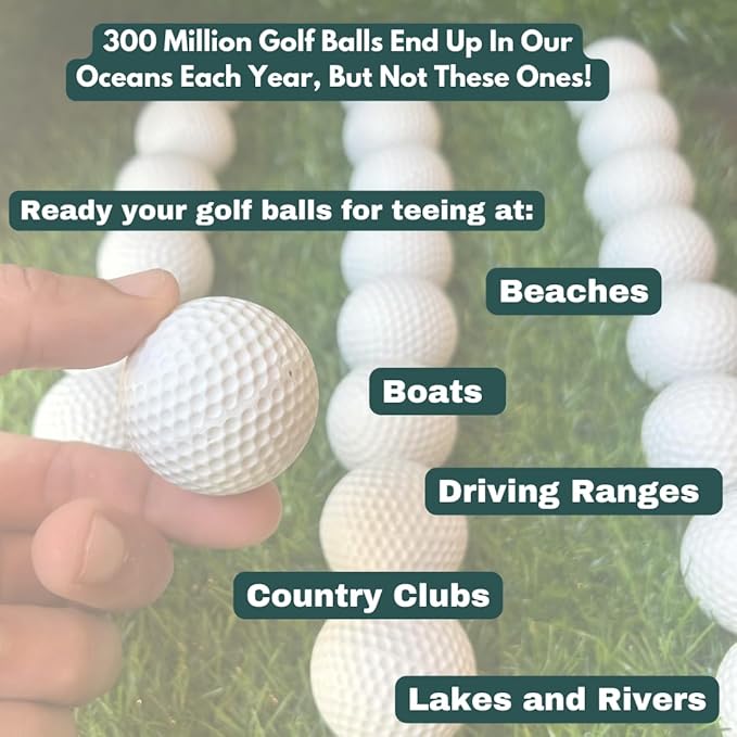 Eco-Friendly Water Soluble Golf Balls | Ideal Practice or Gift Balls for Driving Ranges, Oceans, Lakes | Biodegradable & Quickly Dissolves in Water | NOT Meant for Tournament Play