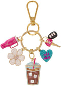 Madison Tyler Western Cowboy Boots Cherry Bow Bubble Tea Strawberry Cute Keychain | Bag Charms for Handbags Purse Charms