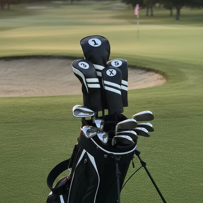 ProActive Sports Vintage Golf Club Head Covers | Classic Leather Look